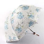 日傘 折りたたみ傘プリンセス風 レディース おしゃれ 水兵風 晴雨兼用 3段折りたたみ傘