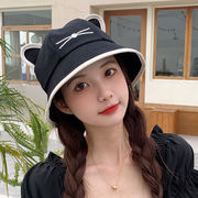 夏のバケットハット ファッションレディース帽子 韓国風 猫耳帽子