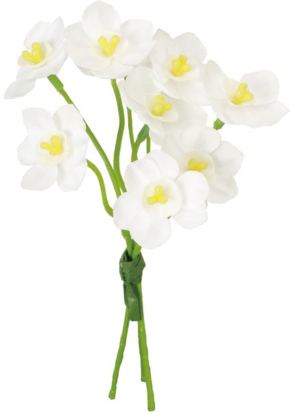 【造花】水仙ピック×３　ホワイト　ＦＳ　－５４２２Ｗ