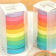 ステーショナリー 学生 文房具 テープ diy 虹 かわいい 手帳テープ シール ステッカー