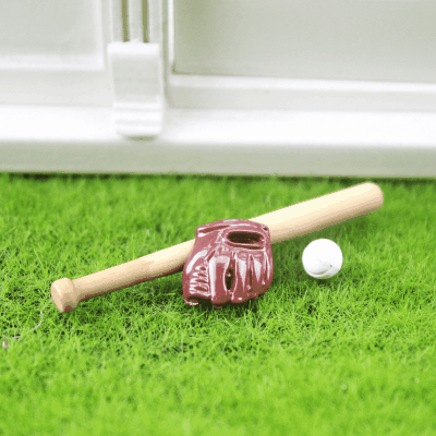 ドールハウス ミニチュア フィギュア ぬい撮おもちゃ ミニ家具ディスプレイ 野球セット ベースボール 64mm
