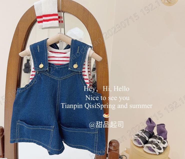 可愛い INS 2023新作 韓国子供服  子供服  韓国ファッション   ストラップ  ズボン  80-140CM