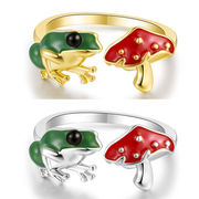 2色 レディースリング きのこ カエルの指輪  キノコ リング ファッションアクセサリー