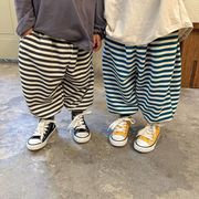 【2023秋新作】韓国子供服 子ども服 ロングパンツ ワイドパンツ パンツ ストライプ柄 男の子 女の子