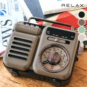 リラックス【RELAX】マルチレトロラジオ 時計 スピーカー アラーム 音楽再生 モバイルバッテリー レトロ