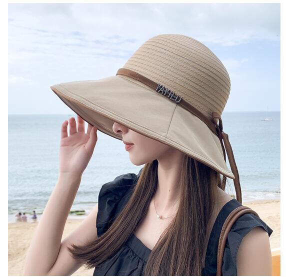 帽子 レディース ハットつば広帽子 サンバイザー バケットハット UVカット 日よけ 夏 旅行 調整可能