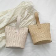 ins    ハンドバッグ     韓国風    トートバッグ    かわいい    草編みバッグ