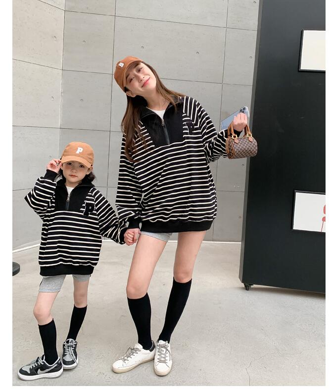親子服　韓国風子供服 ベビー服　親子服　可愛い　長袖　デザイン感　パーカー