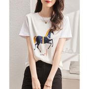 韓国風　女夏新しい　半袖 Tシャツ， 気質ファッション Tシャツ★  Tシャツ★S-2XL