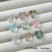 ガラス ビーズ 穴ありデコパーツDIY ビーズ  デコ素材 手芸材料 チェーンパーツ アクセサリーパーツ