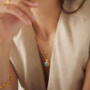 チタン鋼多層宝石ネックレス  ファッションネックレス