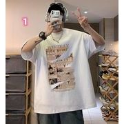 2023春夏新作 メンズ 男 カジュアル 半袖 丸首 プリント トップス Tシャツ インナー M-4XL