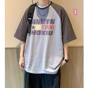 2023春夏新作 メンズ 男 カジュアル 半袖 丸首 プリント トップス Tシャツ インナー M-2XL