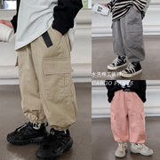 韓国子供服、秋新作、男の子、無地、オーバーオール、子供用ズボン