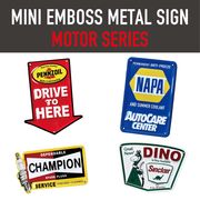 【飾れて楽しい！】MINI EMBOSS METAL SIGN アメリカ モーター系 看板