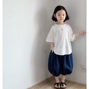 2025 新作 韓国風  子供服  ベビー服  おしゃれ  デニム   ジーンズ or  ホワイト 半袖   Tシャツ トップス