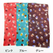 【スカーフ】【日本製】シルクシフォン・ツインドット柄日本製大判スカーフ