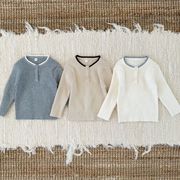 2025秋冬新作 韓国風  子供服  長袖   ベビー服  トップス     ニット セーター  3色