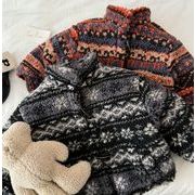 2025 冬新作 韓国風  子供服   ベビー服   トップス   花柄  コート 厚めの服 2色