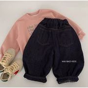 2025 冬新作 韓国風  子供服   ベビー服   ボトムス ロングパンツ 裹起毛  ジーンズ デニム  ズボン