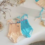 2025 夏新作  韓国風子供服  ベビー服  キッズ水着 連体水着  水泳  スイム  つなぎ  チェック柄