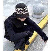 ニット帽子　バケットハット　レディース帽子　韓国ファッション　デザイン　秋冬