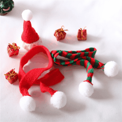 ドールハウス用 ミニチュア道具 フィギュア ぬい撮 おもちゃ 微風景 クリスマス 帽子襟巻きギフト 装飾