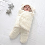 5色 ベビーおくるみ  赤ちゃん 新生児 服  ベビー寝袋 冬 厚手 防寒 暖かい フード付き かわいいクマ