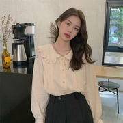 秋と冬の新しいスタイルの韓国のルーズカラーシャツブラウス女性女性