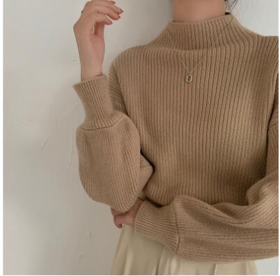 ニット 長袖 レディース セーター  クルーネック モヘア  きれいめ 上品 カジュアル  韓国ファッション