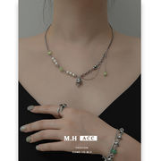 キノコのペンダント 真珠のネックレス 鎖骨ネックレス 韓国ファッション 女性のアクセサリー