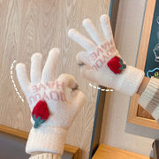 5色 手袋 いちご ニット手袋 厚手  防寒 冷え対策 レディース メンズ スマホ対応