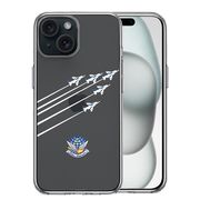 iPhone 15 Plus 側面ソフト 背面ハード ハイブリッド クリア ケース シェル ブルーインパルス