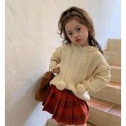 2022秋冬新作 韓国子供服 ベビー服ニット 暖かい セーター  可愛い セーター 女の子 90-140cm