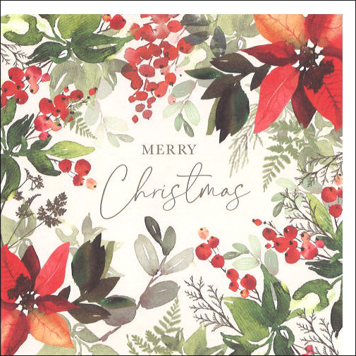 グリーティングカード クリスマス「花」メッセージカード