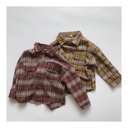 韓国子供服子供服子供用チェックシャツ新型男女赤ちゃんカーディガンシャツ