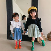 子供服2022年春の女の子のデニムサスペンダースカートの韓国版中小の女の子の流行のサスペンダースカート