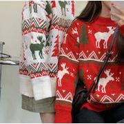 人気 新年 クリスマスかわいい レディース　トップス ニット セーター 長袖 ファッション2色