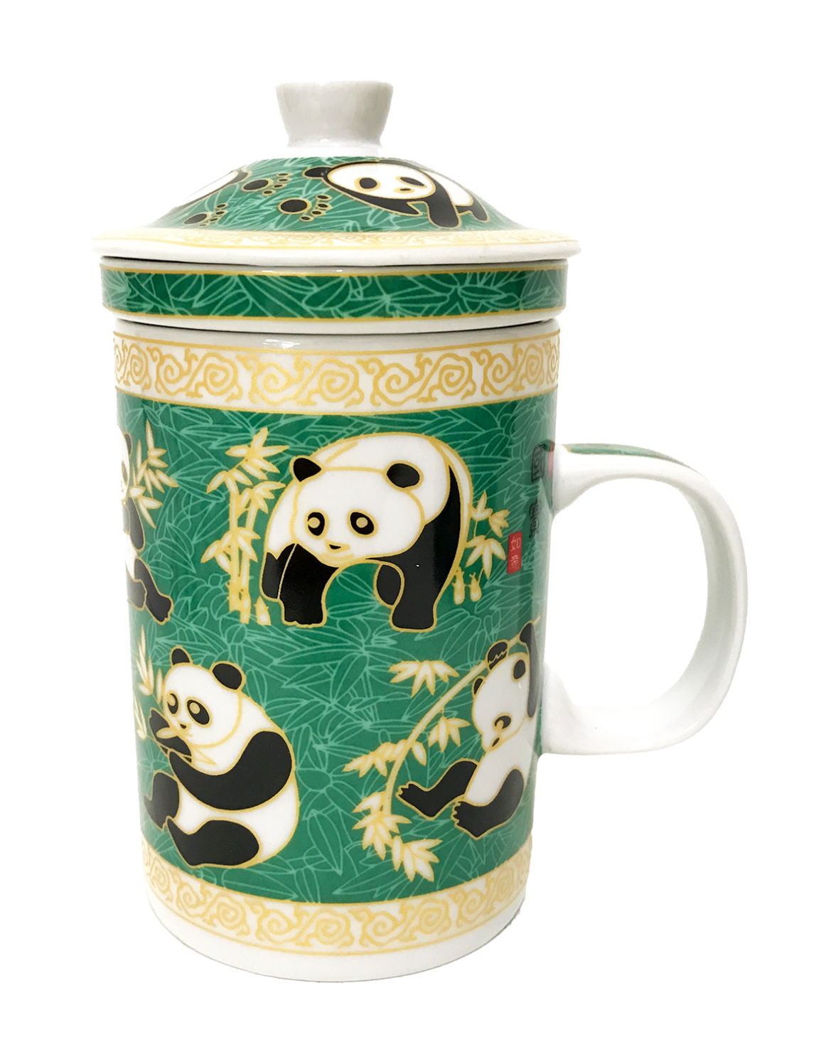 陶器 食器 茶こし付き マグカップ パンダ