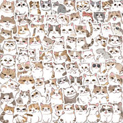 100枚 かわいい猫ステッカー シール 手帳ステッカー  日記ジャーナル装飾  DIYステッカーパック