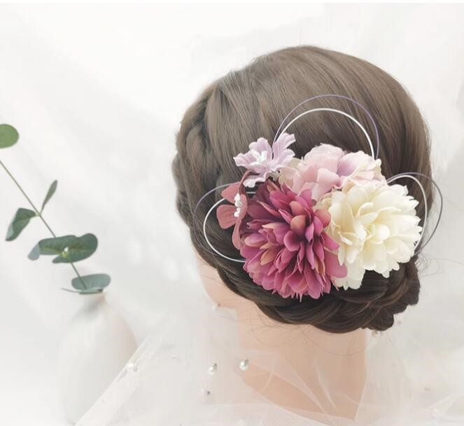 髪飾り ヘアクリップ 和装飾り ヘアアクセサリー 簪 花飾り 髪留め 成人式 卒業式 結婚式