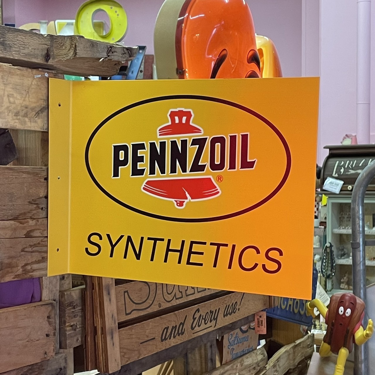 PENNZOIL ペンズオイル　看板 PENNZOIL ペンズオイル ビンテージ看板
