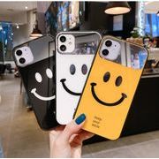 新作 IPhone15 笑顔 ガラスケースアップル11 化粧直し鏡面 xsmax カップル78 保護カバー