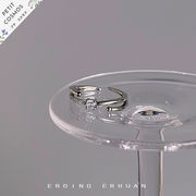 キラキラダイヤリング シルバー 指輪 調整可能 アクセサリー レディース 上品 韓国風