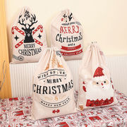 クリスマス 巾着袋 ラッピング袋 包装袋 巾着ポーチ キャンバス クリスマスプレゼント ギフト