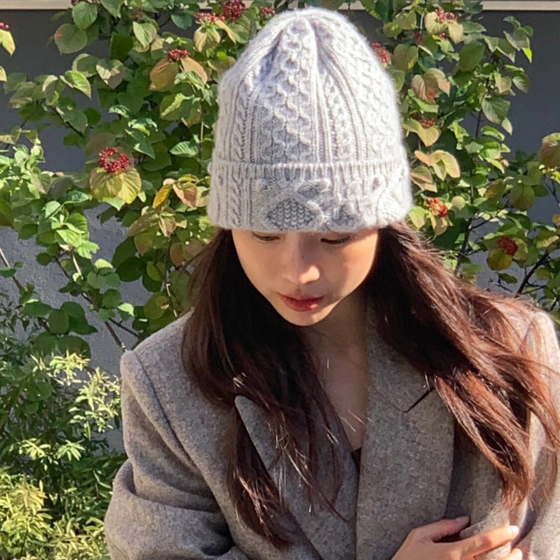 ニット帽子　ケーブルニットキャップ　レディース　韓国ファッション　デザイン　秋冬　7colors