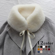 ファーマフラー　リボン付き　ふわふわ　レディース　韓国ファッション　秋冬　10colors