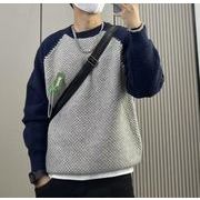 2023秋冬新作 メンズ 男 ニット 毛糸 トップス 長袖 丸首  セーター カットソー  M-3XL