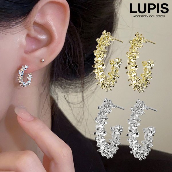 フープ ピアス ゴージャス キラキラ ジュエリー ゴールド アクセサリー