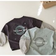 秋新作  韓国風子供服  キッズ     トップス  長袖  Tシャツ  男女兼用  2色